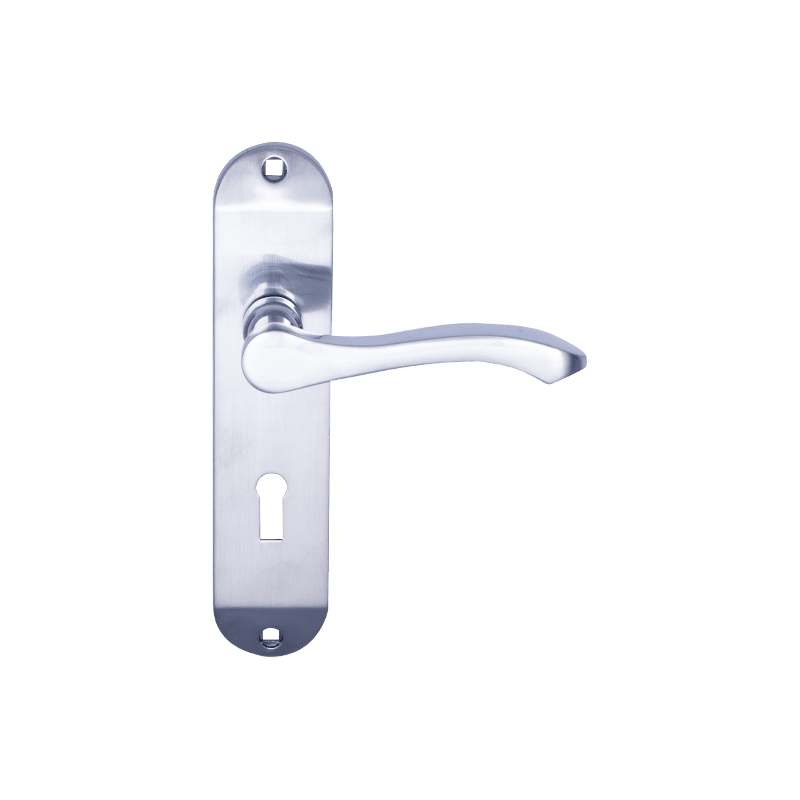 DH180A31L Pegangan tuas pintar pegangan di piring satin chrome