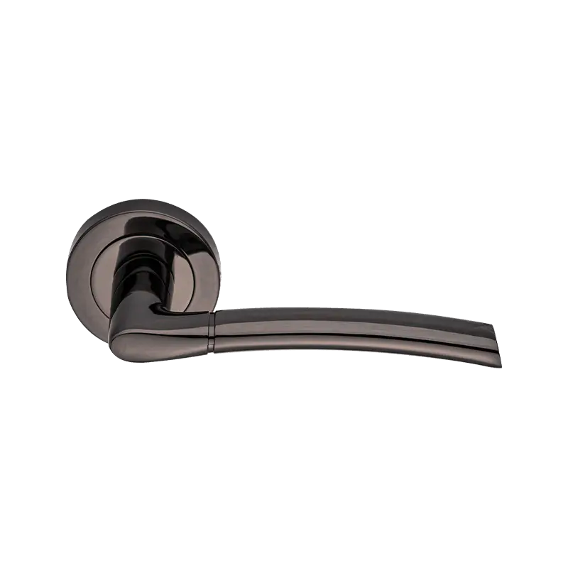 Tuas aluminium pada rose bright nickel handle set untuk pintu interior